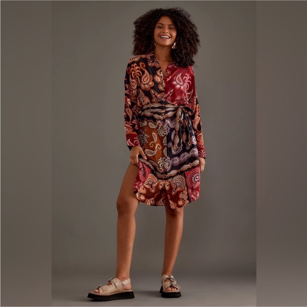 Farm Rio Printed Mini Shirt Dress - Picture 3 of 16